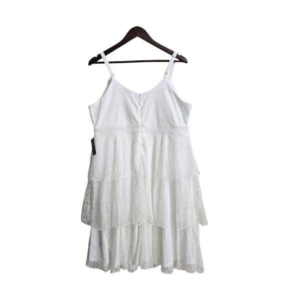 Torrid NWT Mini Stretch Lace V Neck Tiered Flare Dress Sz 12 - Picture 7 of 13